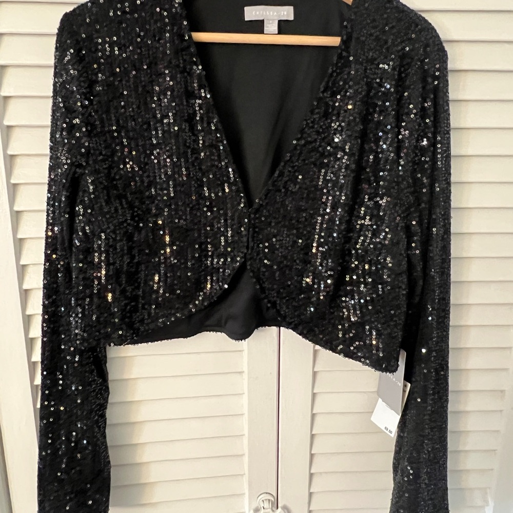 Chelsea28 Black Sequin Jacket